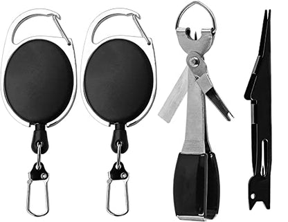 4 Pack Fishing Knot Tying Tool, Fast Line Clippers Tie Tippet Cutter Nipper Quick Nail with Retractor Zinger