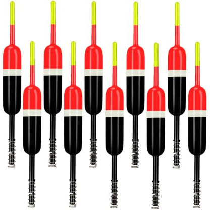 10 Pcs Fishing Bobbers,Fishing Float and Bobbers,Slip Bobbers for Fishing, Crappie Fishing Bobbers, for Crappie Catfish Trout Panfish Walleye Fishing - color: 2.5in-10pcs