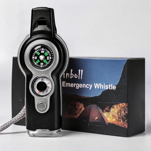 Emergency Survival Function Whistle, Outdoor Multifunctional Tool Safety Whistle with Lanyard, Ideal for Kayaking, Boating, Hiking, Camping, Climbing, Hunting, Fishing, Rescue Signaling - color: grey1