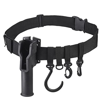 Fishing Rod Holder Belt Kit - Premium 3rd Hand Rod Holder Adjustable 24 Angle Fly/ Wading Fishing Belt Clip for Pole Holster, Pliers & Stringer - color: Wading Belt