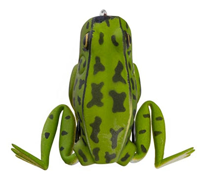 Lunkerhunt Frog Fishing Lure for Bass Fishing | Popping Frog Lure 1/4 oz | Topwater Fishing Bait with Weedless Hooks, Hollow Body, Trout Pike Lures - color: Green Tea, size: 1.75 inch