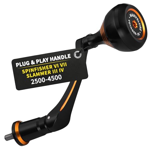 Titan Series Foldable Power Handle Compatible for Penn Spinfisher VI VII, Slammer III IV Spinning Reel (Not for Spinfisher Long Cast/V/SS) - size: For Slammer/Spinfisher 2500-4500 Thread