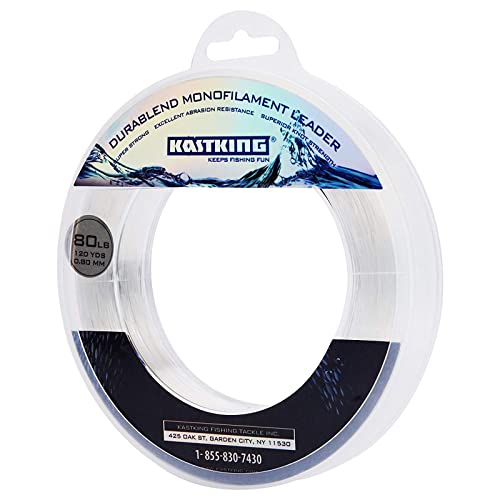 KastKing DuraBlend Monofilament Leader Line - Premium Saltwater Mono Leader Materials - Big Game Spool Size 120Yds/110M - size: 150LB (Packed in Storage Bag) 1.20mm