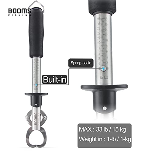 Booms Fishing G1 Fish Gripper Grip and Hold Fish with Tight Grip Largest Model Built-in Scale