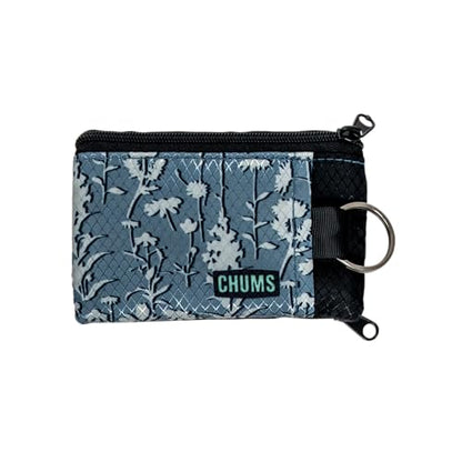 Chums Surfshorts Wallet - Lightweight Slim Wallet with RFID Blocking Card & Clear ID Window - Zippered, Water Resistant w/Key Ring (Wildflower) - color: Wildflower