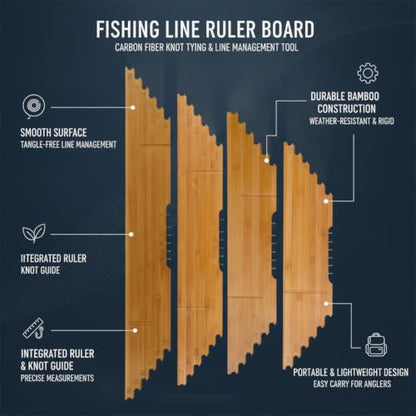 Fishing Line Ruler Board, Carbon Fiber Knot Tying and Line Management Tool, Portable Measuring Station (1 PC) - size: 17.72 x 3.35 x 1.57 in