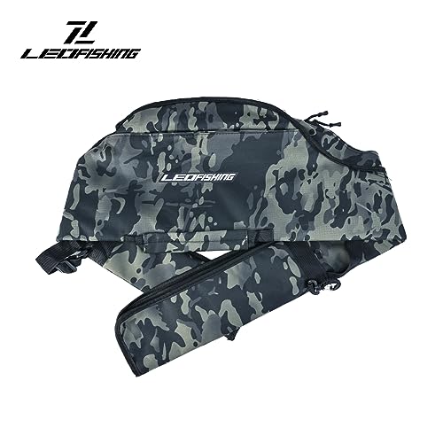 LEOFISHING Portable Folding Fishing Pole Bag 3.94ft/4.59ft/5.25ft Fishing Rod and Reel Protective Case Fishing Tackle Storage Bags Carry Organizer Outdoor for Fishing 3 Size - size: Medium(140cm/4.59ft)