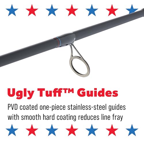 Ugly Stik 50th Anniversary Spinning Reel and Fishing Combo, 6’6”, 2-Piece, Medium Power Rod, Strong and Sensitive, Ergonomic Reel Seat, Durable Guides