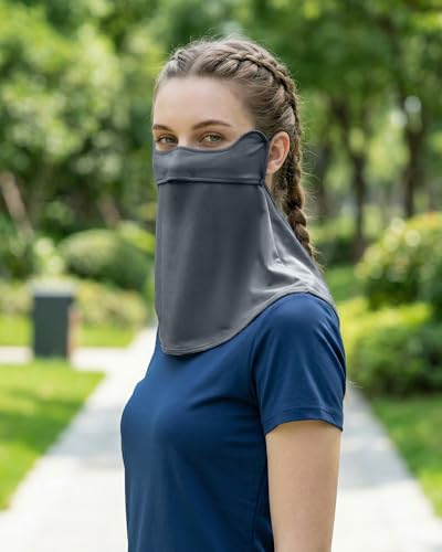 Stelle UV Protection Face Cover Breathable Cooling Neck Coverage Gaiter Scarf Summer Outdoor Activities - color: Grey