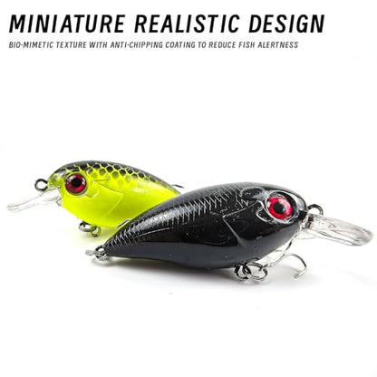 Fishing Lures Large Hard Bait Minnow VIB Lure with Treble Hook Life-Like Swimbait Fishing Bait Popper Crankbait Vibe Sinking Lure for Bass Trout Walleye Redfish - color: 10pcs 6.3cm/ 8g