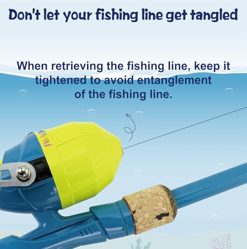 Kids Rod Set, Kids Fishing Rod and Reel Combo and Fishing Net Tackle Box with Fishing Lure Hook and Bag for Girls Beginners, Kids, Youth Anglers - color: Blue, size: ‎1.5 Meters