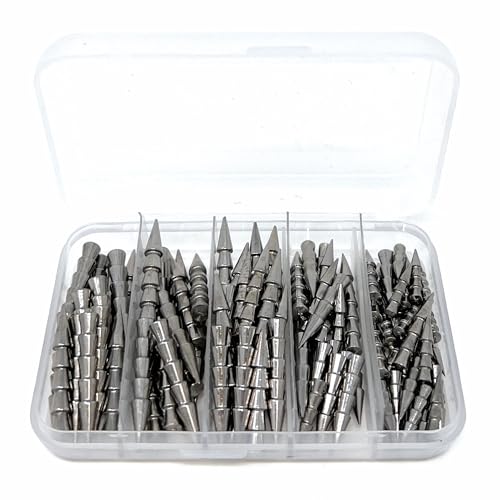 Reaction Tackle Tungsten Nail Weights for Bass Fishing - Insert Sinkers for Wacky Rig, Neko Rig and Soft Plastic Lures - Freshwater and Saltwater - 25-Pack - size: 100 Piece Kit
