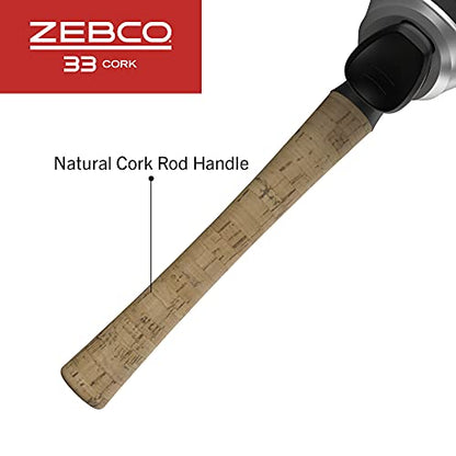 Zebco 33 Cork Reel and Fishing Rod Combo, Graphite Rod with Cork Handle, QuickSet Anti-Reverse Fishing Reel with Bite Alert - style: 6 Foot - Spincast