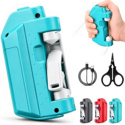 Automatic Fishing Knot Tying Tool, Electric GT FG Knotter Machine, Portable Easy Cast Fishing Line Knot Tying Tool for Anglers, Quick Gear and Tackle Accessories, USB Rechargeable - color: Green