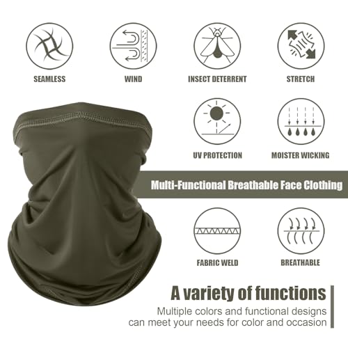 Geyoga Summer UV Protection Cooling Neck Gaiter | Sunscreen Breathable Face Scarf Bandana Mask Neck Gaiter for Outdoor Fishing Hiking Camping - color: Coyote Color