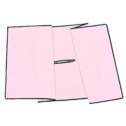 Mile High Life | Pro Tour Caddy Towel | 17" x 40" with 8" Center Slit | Premium Microfiber Waffle Texture - color: Pink, size: 16" x 30"