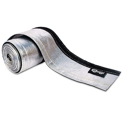 Heat Shroud Sleeve Aluminized Sleeving Express Aluminized Hose and Silver Hose Wire Protection Barrier with Hook and Loop Closure, 3/4" I.D.x 10FT - size: 3/4"I.D.x 10FT