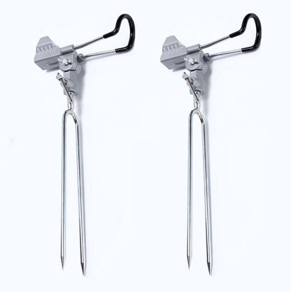 Stedan 2 Pack Fishing Rod Holders, Ground Fishing Rod Pole Brackets, 360 ° Adjustable & Detachable Easy to Carry Folding Equipment for Fishing on Lakes, Rivers (Silver)
