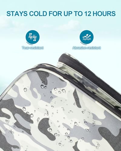 HXLGMD Fishing Backpack with Rod Holders, Double Layer Large Water-resistant Tackle Bag Store Gear with Cooler, Grey - color: Grey Camouflage