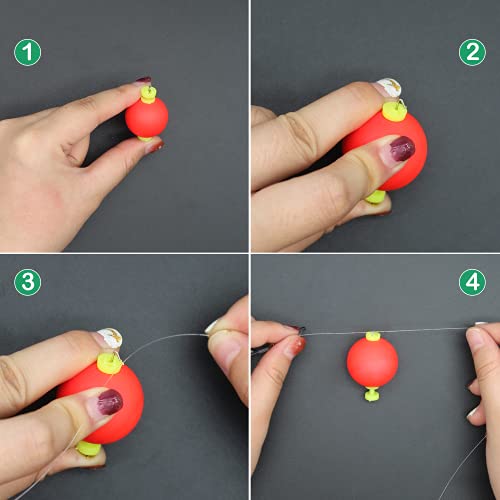Fishing Bobber Slip Bobbers for Fishing 15 Pcs Foam Snap Weighted Floats Set Bobbers Fishing Tackle Accessories Fishing Supplies - color: C-Small+Large-Unweighted