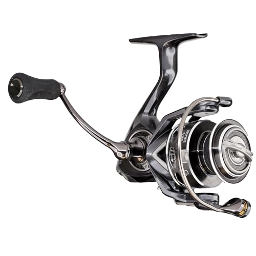 Lew’s Custom Lite Spinning Fishing Reel, 10+1 Stainless Steel Ball Bearings, Size 100 Reel, 5.6:1 Gear Ratio, Right or Left-Hand Retrieve, Carbon Grey
