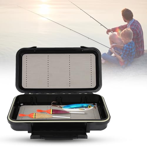 Black Portable Double Sided Fishing Lure Box Waterproof Fly Fishing Tackle Storage Container For Anglers