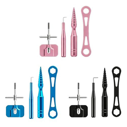 Professional Fishing Reel Maintenance Tool Set Aluminum Alloy for Fishing Reel Baitcasting Reel and Round Reel Repair - color: Blue