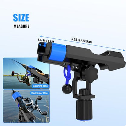 VEXPLO Track Mount Kayak Rod Holder, Fishing Pole Holder for Boat 2 Pack | Secure Dual T-bolt Kayak Fishing Rod Holder with Bungee Cords for Kayak & Canoe,Versatile Rail /Deck Top/Side Mount Options
