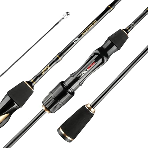 Ultralight Trout Spinning Rod,1.85m 6' Fast Action Carbon Fiber Fishing Pole, Stream Lake River Bass Trout Panfish Crappie 0.8-7g Lure, Sensitive Tip, Portable 2-Piece Travel Design - size: OPT-S612UL, 1.85m