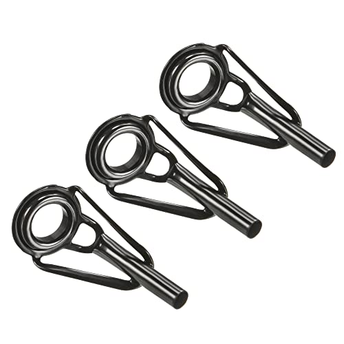 PATIKIL Tube Dia Fishing Rod Tips Repair Kit, Stainless Steel Black Guide Ring for Fishing - size: 2.4mm
