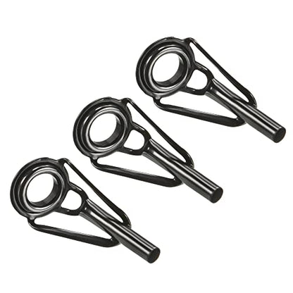 PATIKIL Tube Dia Fishing Rod Tips Repair Kit, Stainless Steel Black Guide Ring for Fishing - size: 2.4mm