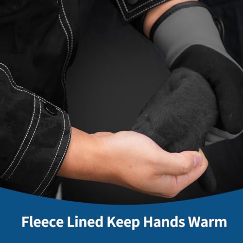 Waterproof Winter Work Gloves for Men Women, Freezer Gloves with Grip (Grey/L/1-Pair)