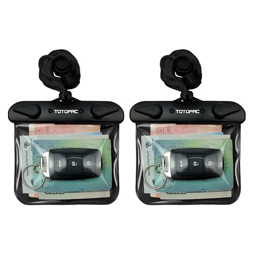 2Pack Waterproof Car Key FOB Case Floating Wallet Pouch for Remote Keys ID Credit Card Cash Money Submersible Dry Bag Holder (2, Black + Black) - color: Black + Black