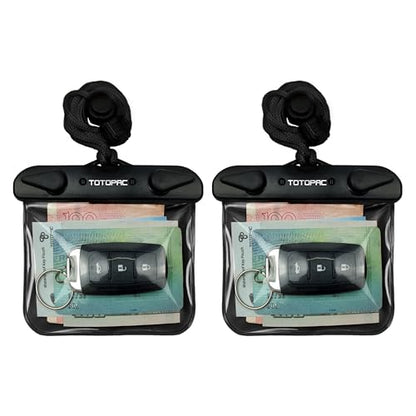 2Pack Waterproof Car Key FOB Case Floating Wallet Pouch for Remote Keys ID Credit Card Cash Money Submersible Dry Bag Holder (2, Black + Black) - color: Black + Black
