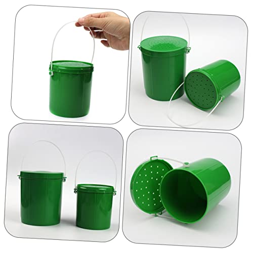 KICHOUSE 2pcs Breathable Live Bait Bucket Portable Fishing Storage Container Air Holes Worm Holder for Fishing Enthusiasts