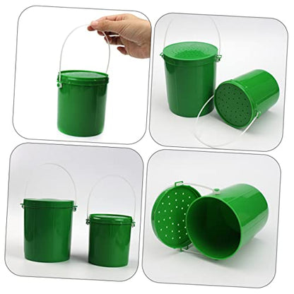 KICHOUSE 2pcs Breathable Live Bait Bucket Portable Fishing Storage Container Air Holes Worm Holder for Fishing Enthusiasts