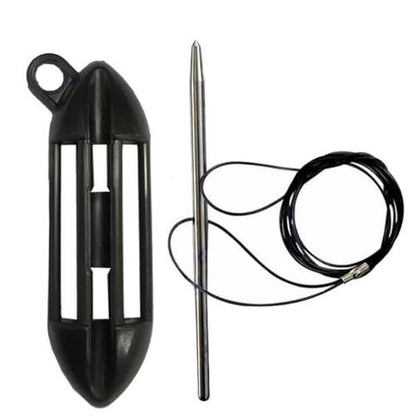 Fish Stringer Kit for Spearfishing, Stainless Steel | Secure Fish Storage, Marine-Grade Stainless Steel, High-Strength Monofilament Line, Quick Fish Attachment - color: Black