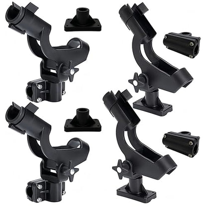 HiUmi Adjustable Rotatable Plastic Fishing Rod 3 Mount Rack Holder Bracket Boat Canoeing Rowing Mount Kit Kayak Side Rod Holder - color: RH50-4Pack