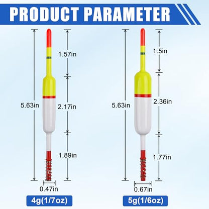Wood Slip Bobbers Fishing Floats and Bobbers Spring Oval Stick Slip Floats for Crappie Catfish Trout Panfish Walleyes Bass Fishing 10/20pcs - color: 2.17in*0.47in*5.63in-20pcs