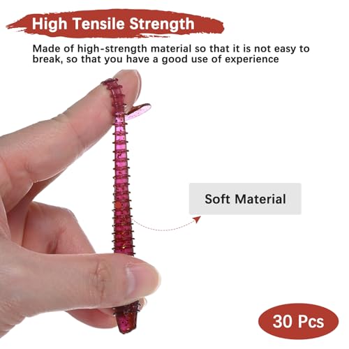 Soft Fishing Lures - Paddle Tail Swim Bait for Bass, Trout in Saltwater & Freshwater - Rigged with Hooks - Durable ABS Plastic - color: Purple Red, size: 2.95"