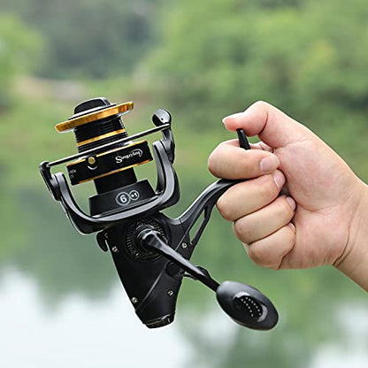 Sougayilang Bait Feeder Spinning Reels,33Lbs Drag Carp Fishing Reel Front and Rear Drag System, Freshwater Fishing Reel for Live Liner Bait Fishing for Catfish Fishing - color: B-S331-7000