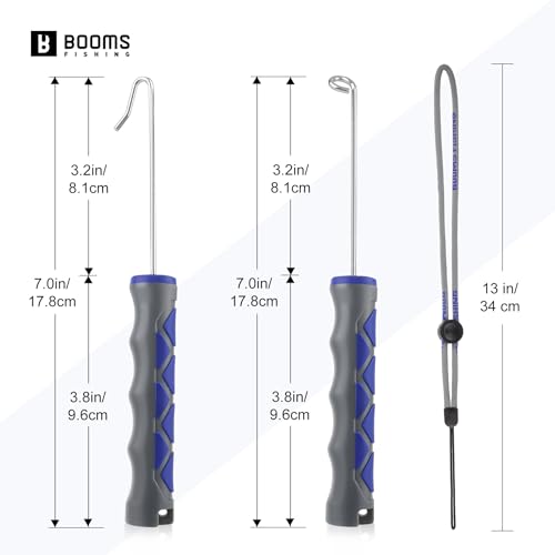Booms Fishing Hook Remover Tool: 2pack Portable Dehooker Tools Saltwater - 7inch Fish Hook Quick Removal Device with Anti-Lost Lanyard, No Slip Ergonomic Design Handle Fishing Accessories, XW21