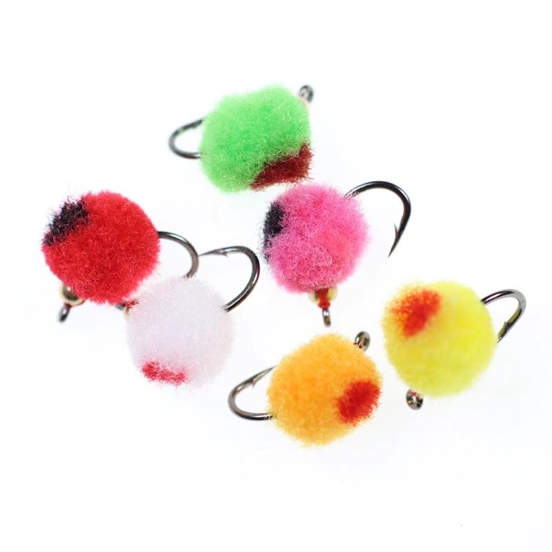 12pcs Brass Bead Head Glo-Bug Egg Fly Nymph Wet Fast Sinking Fly Trout Char Grayling Fly Fishing Lure Baits