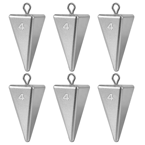 Pyramid Sinkers Fishing Weights Sinkers, Saltwater Fishing Weights Assortment Pyramid Weights for Surf Fishing - size: 4oz-6pcs
