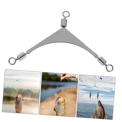 LIOOBO Sea Fishing Three-Prong Swivel Fishing Rigs Fishing Gear Bulk for Bass Cast Saltwater Tackle Connector - size: 4.50X2.80X0.20CM