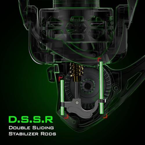 KastKing Zephyr Spinning Reels – 7+1/6+1 BB – Carbon Fiber Drag – Stainless Steel Shaft – Aluminum & CNC Spool – Black/Green/Orange – Sizes 500/1000 SFS – ICE Fishing Ready Reels! - color: Standard-Green, size: 1000