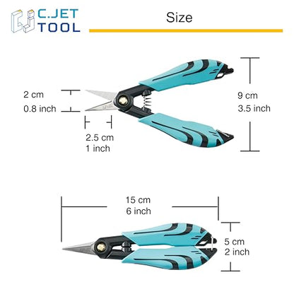 C.JET TOOL Precision Braided Fiber Optic Scissors, Wire Kevlar Cutter, Fiber Optic Tools for Optic Cable, Kevlar Fabric, Braided Fishing Line, Gardening, Carton Opening, Ergonomic Handle Design