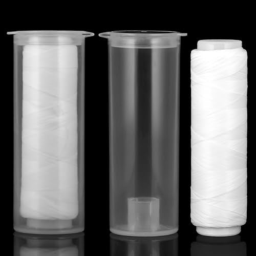 2 PCS Fishing Thread Bait Elastic 0.2 MM 656 Ft Length Clear Fishing String Nylon Elastic Invisible FishingLine Stretchy Bait String 656 Feet per Spool with Clear Storage Case