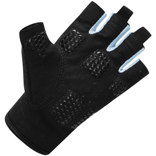 ChinFun Kayaking Gloves 3/4 Finger - Provide Cushioning and Protection, with Resistant Palm and Grip, Easy to Take on and Off, Perfect for Diving, Sailing, Kayaking - Men, Women, Youth - color: Blue, size: Medium