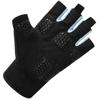 ChinFun Kayaking Gloves 3/4 Finger - Provide Cushioning and Protection, with Resistant Palm and Grip, Easy to Take on and Off, Perfect for Diving, Sailing, Kayaking - Men, Women, Youth - color: Blue, size: Medium